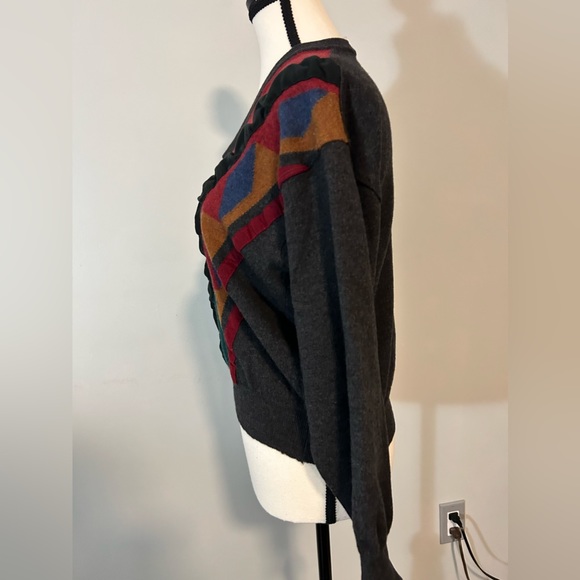 Retro 80's Multi-color Textured Wool Women's Sweater Sz. Small - Picture 5 of 7